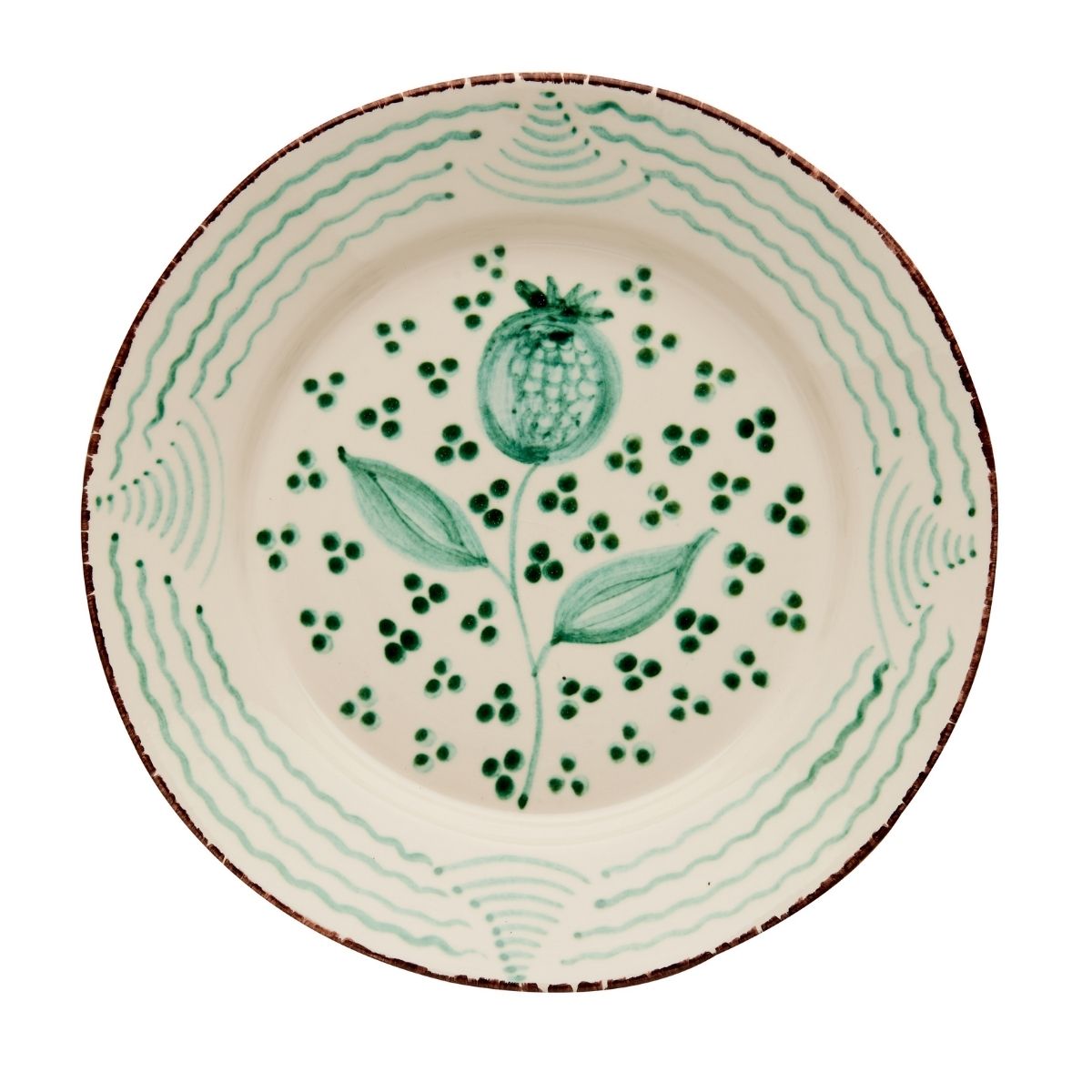 Green Pomegranate Dinner Plate Set