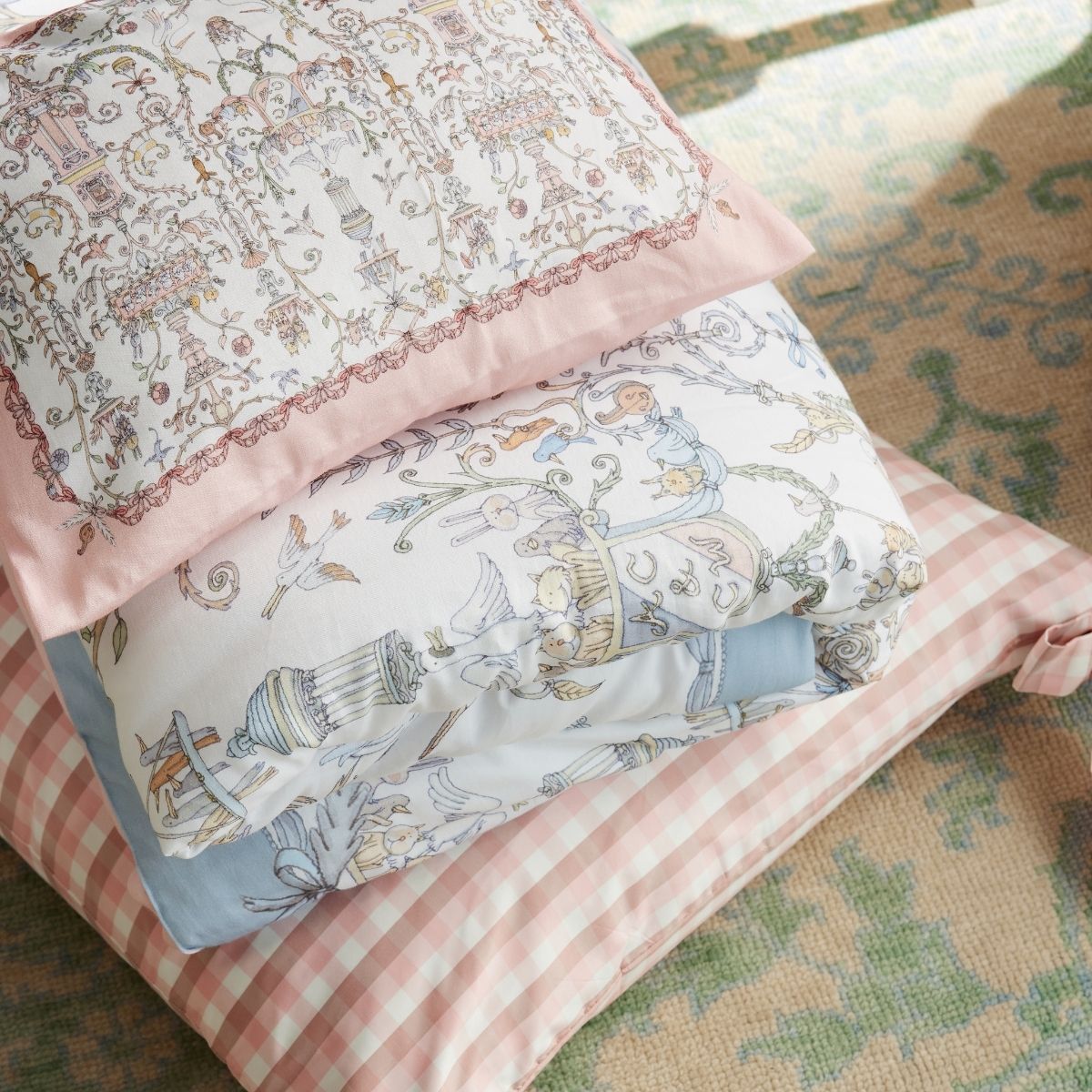 Satin Pillow Toile de Jouy Pink - Atelier Choux x Caitlin Wilson