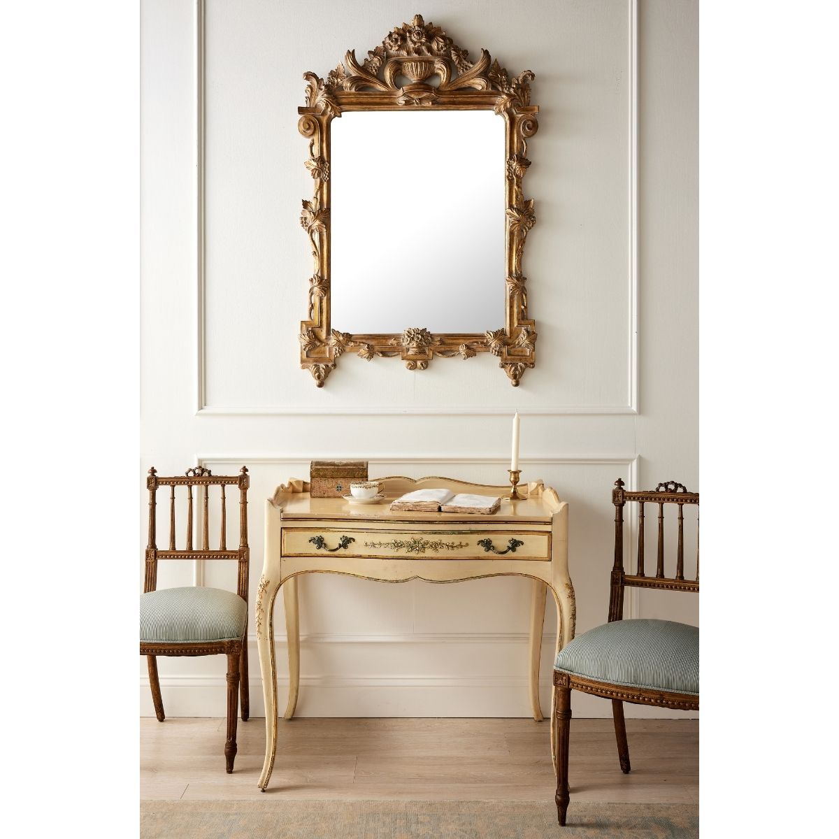 Ornate Carved Wood Mirror - Caitlin Wilson Design