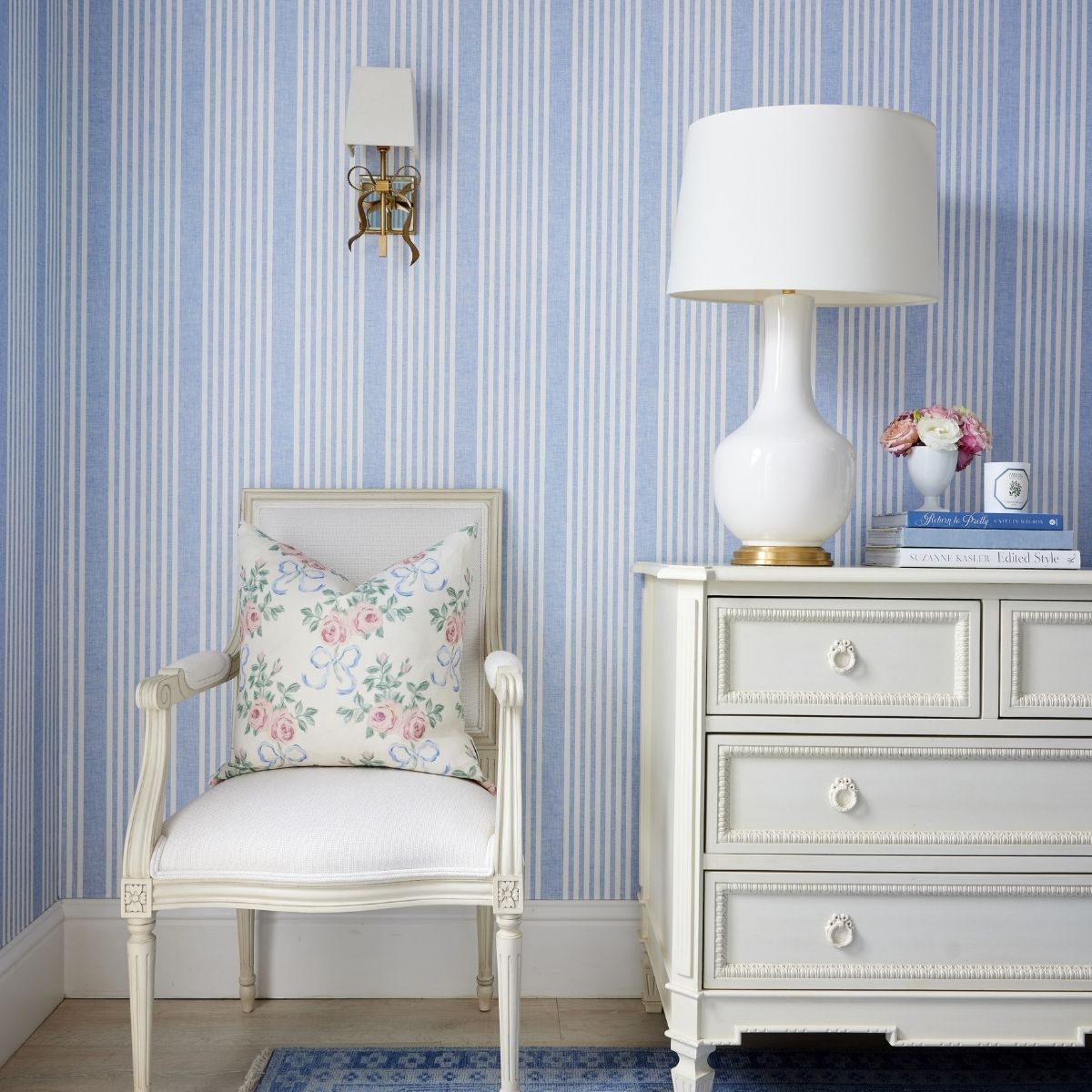 French Linen Stripe Wallpaper