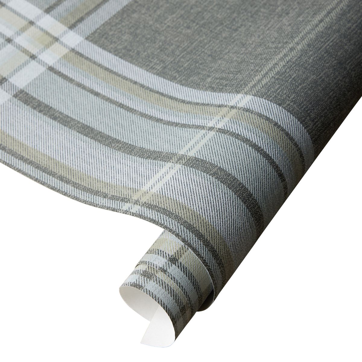 Princeton Plaid Wallpaper in Fog - Caitlin Wilson Design