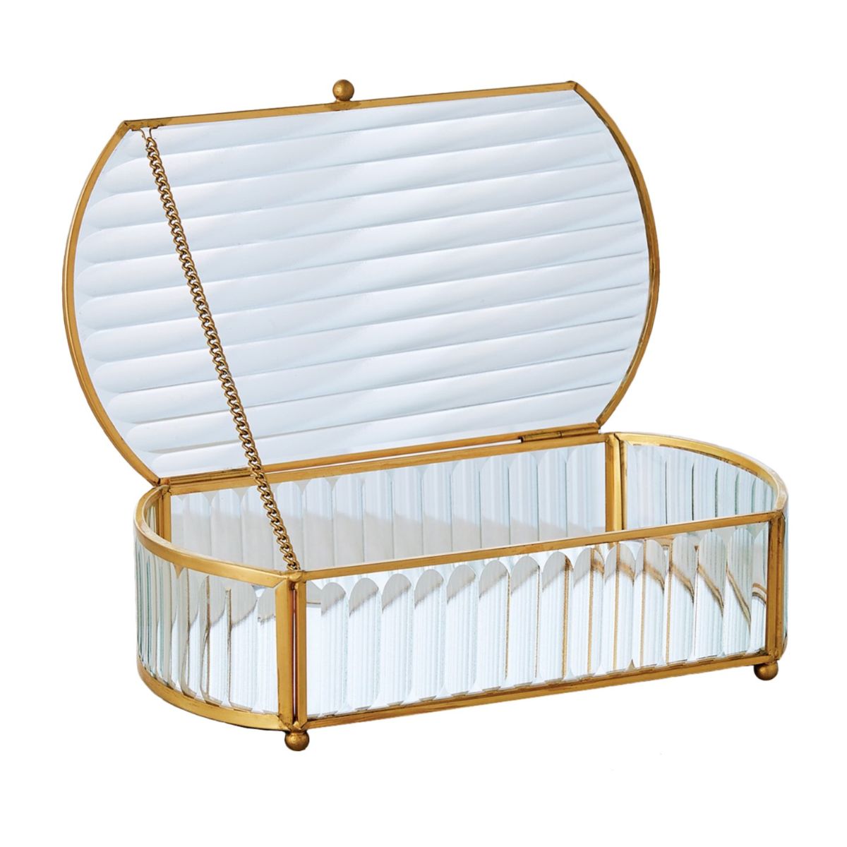 Large Reeded Glass Box