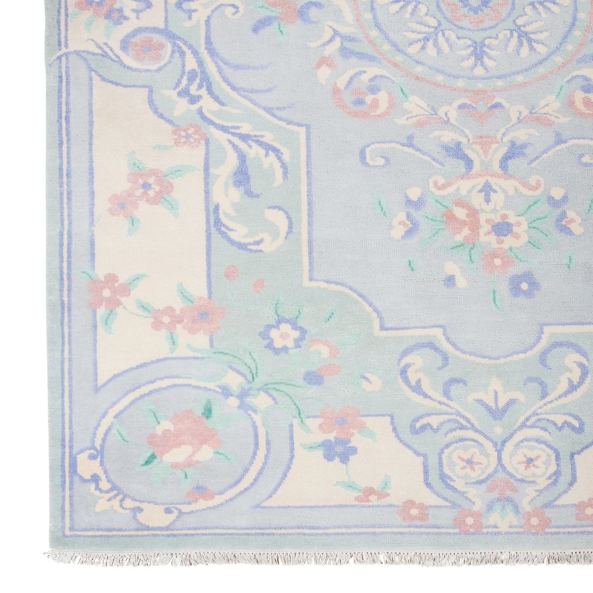 Gardenia in Powder Blue Rug Sample