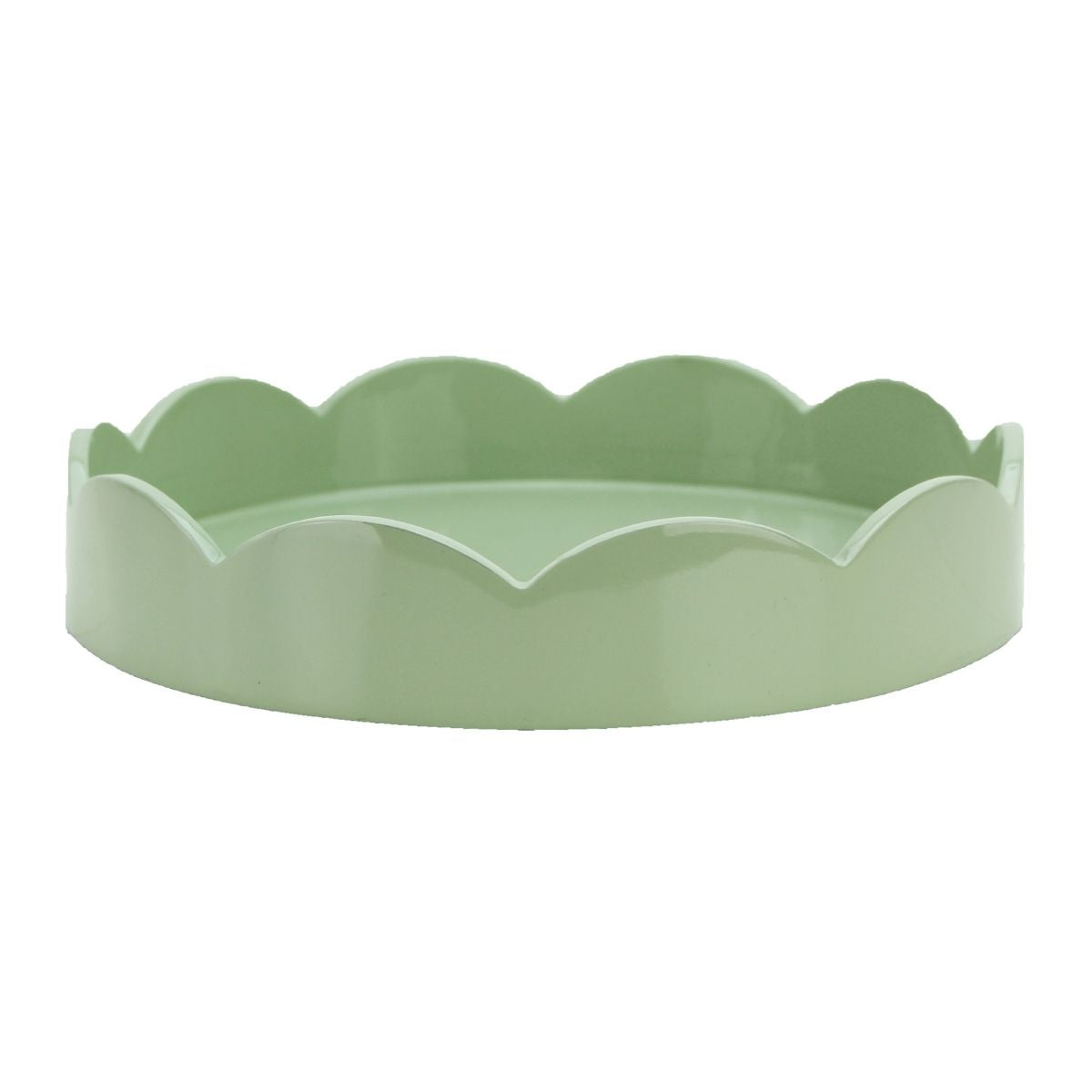 Sage Green Round Scalloped Tray