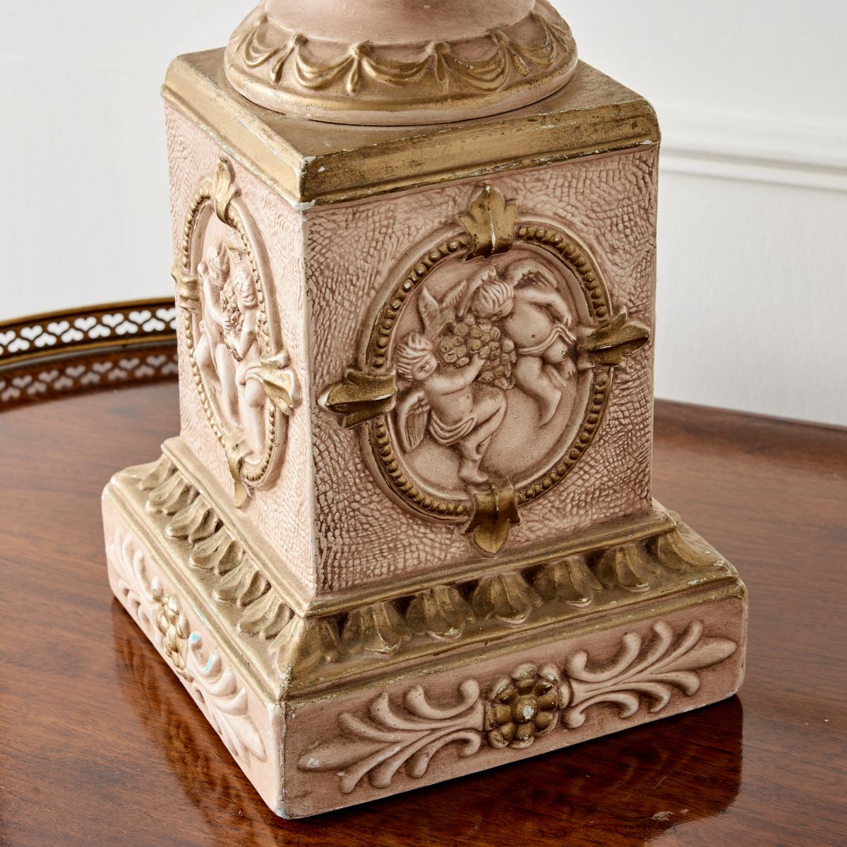 Vintage Rosette Cherub Urn - Caitlin Wilson Design