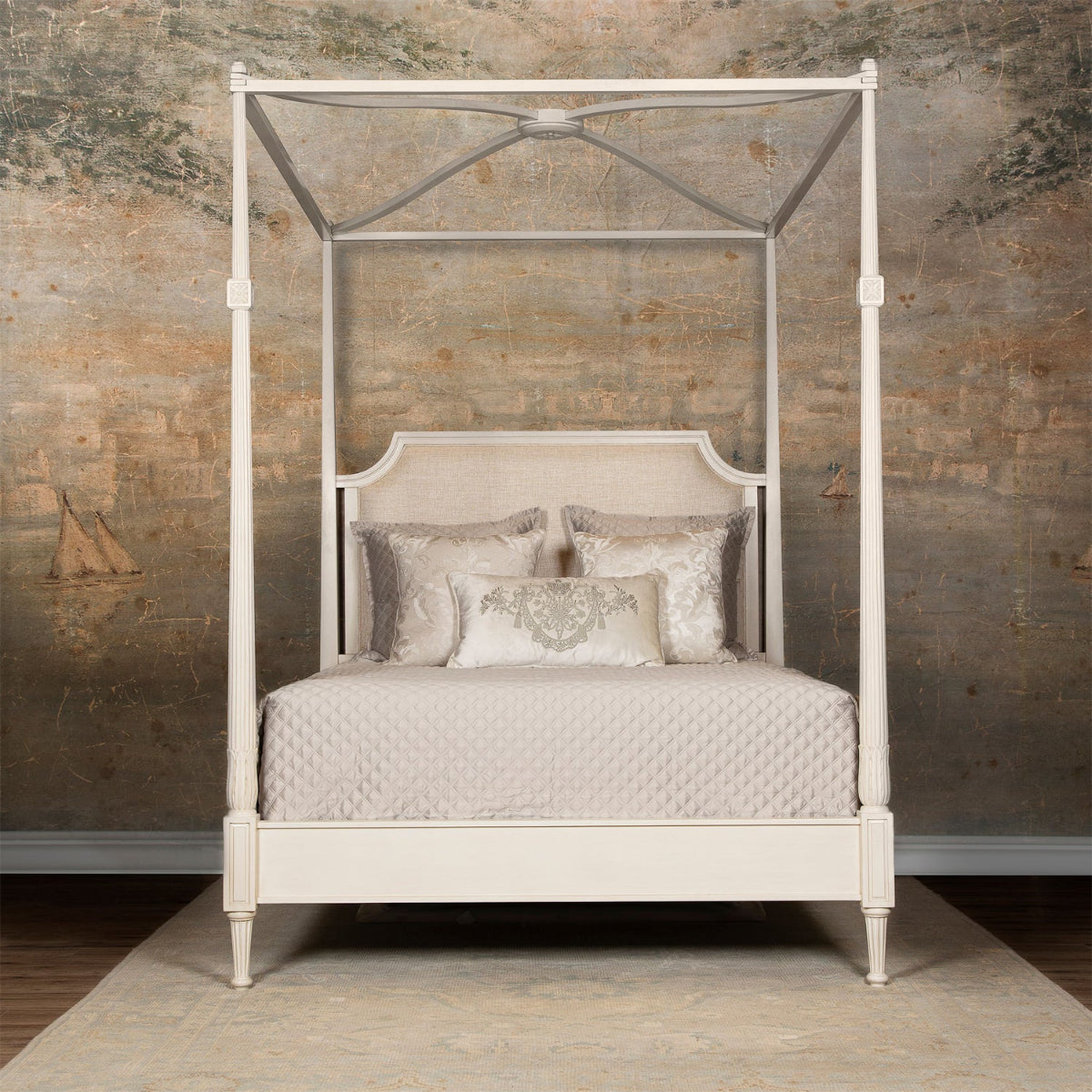 Evelyn Canopy Bed in Cream - Caitlin Wilson Design