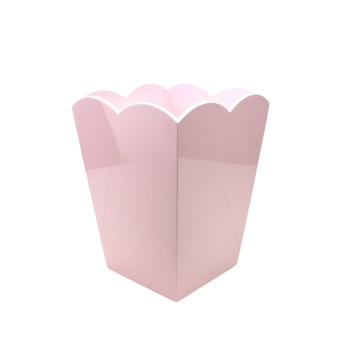 Pastel Pink Scallop Wastebasket