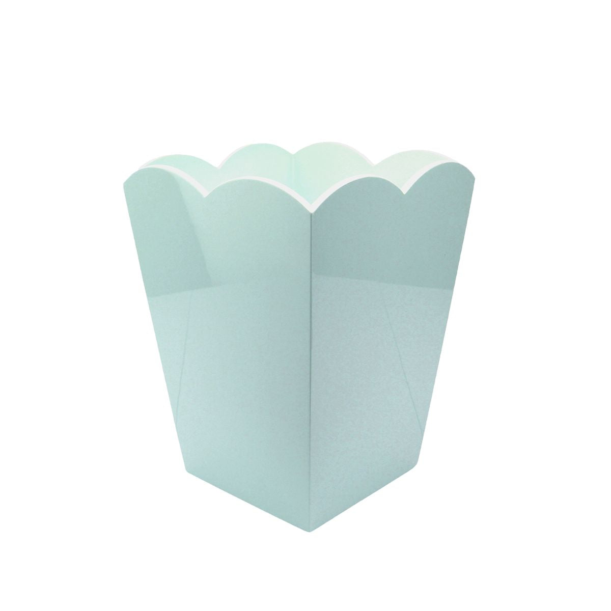 Light Blue Scallop Wastebasket