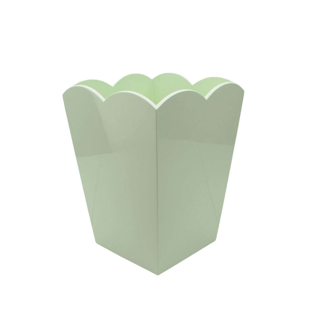 Mint Green Scallop Wastebasket