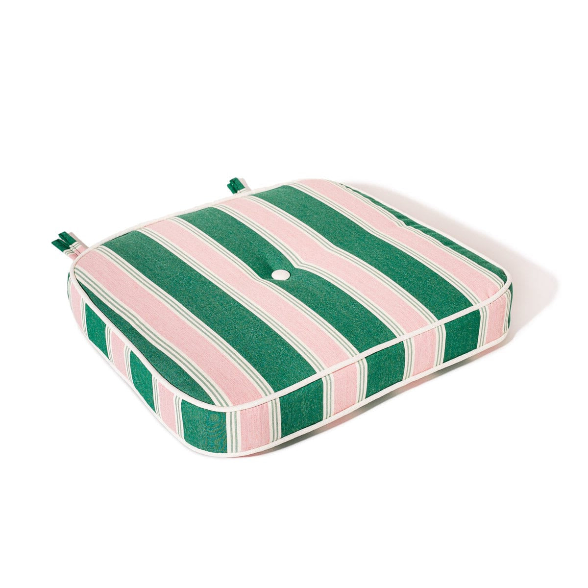 The Al Fresco Dining Chair Cushion - Bistro Green Stripe - Caitlin Wilson Design 