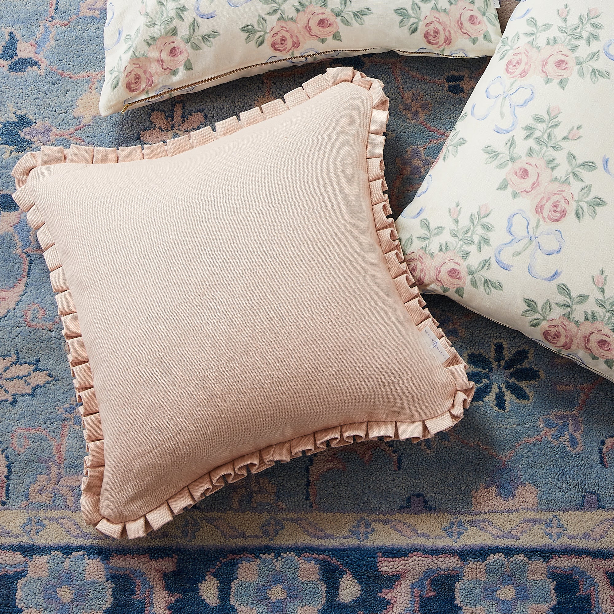Beth Box Pleat Pillow Cover in Peach