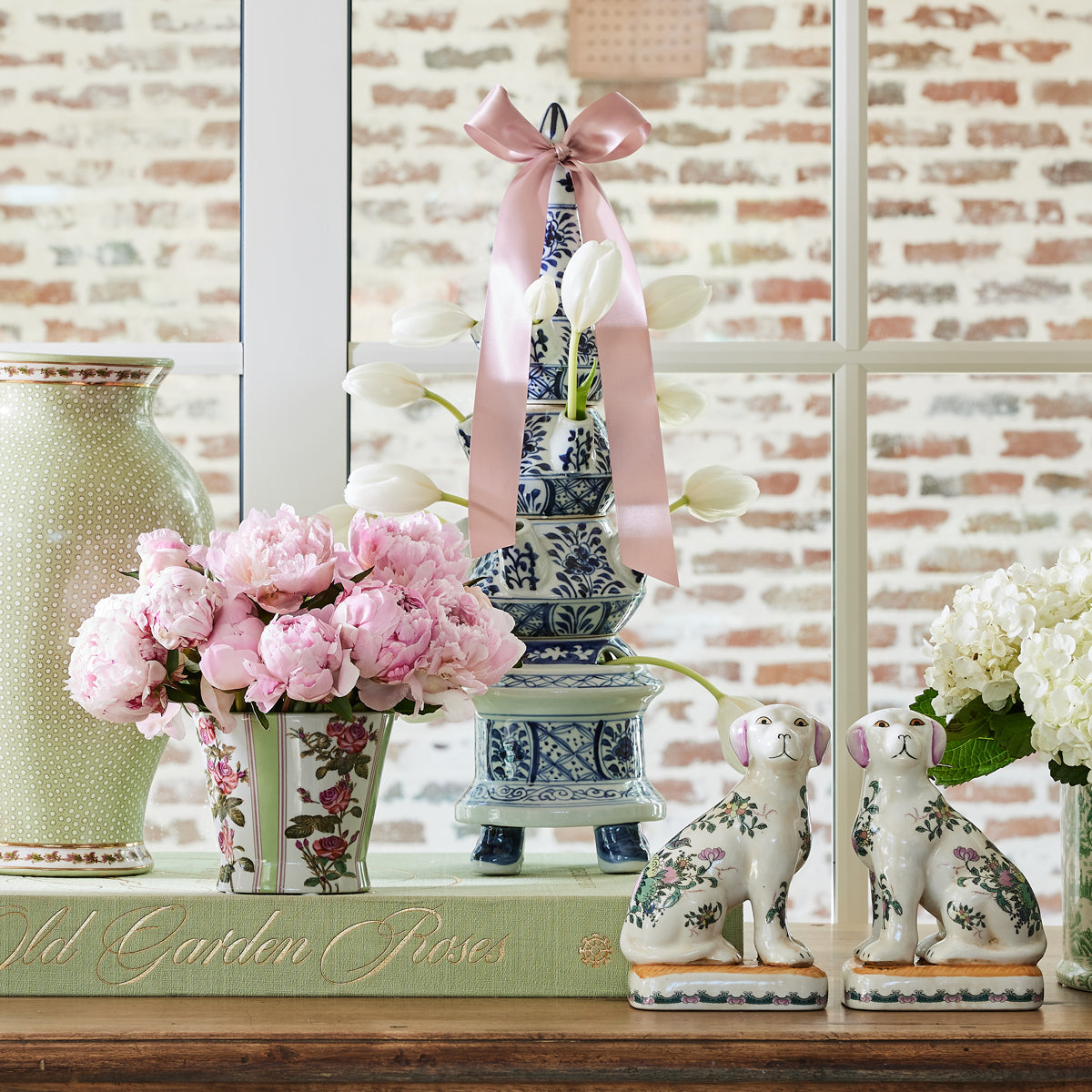 Blue Delft Tulip Tower Vase