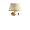 Boston Swing Arm Sconce with Linen Shade