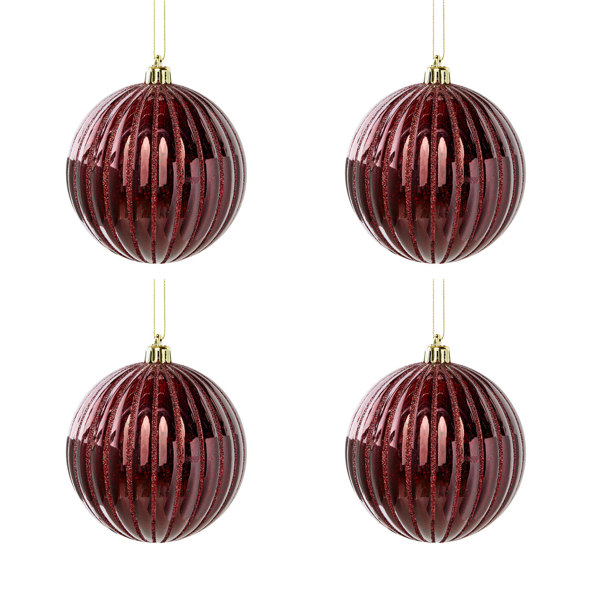 Burgundy Ridge Mercury Bauble - Set of 4 - Caitlin Wilson Design