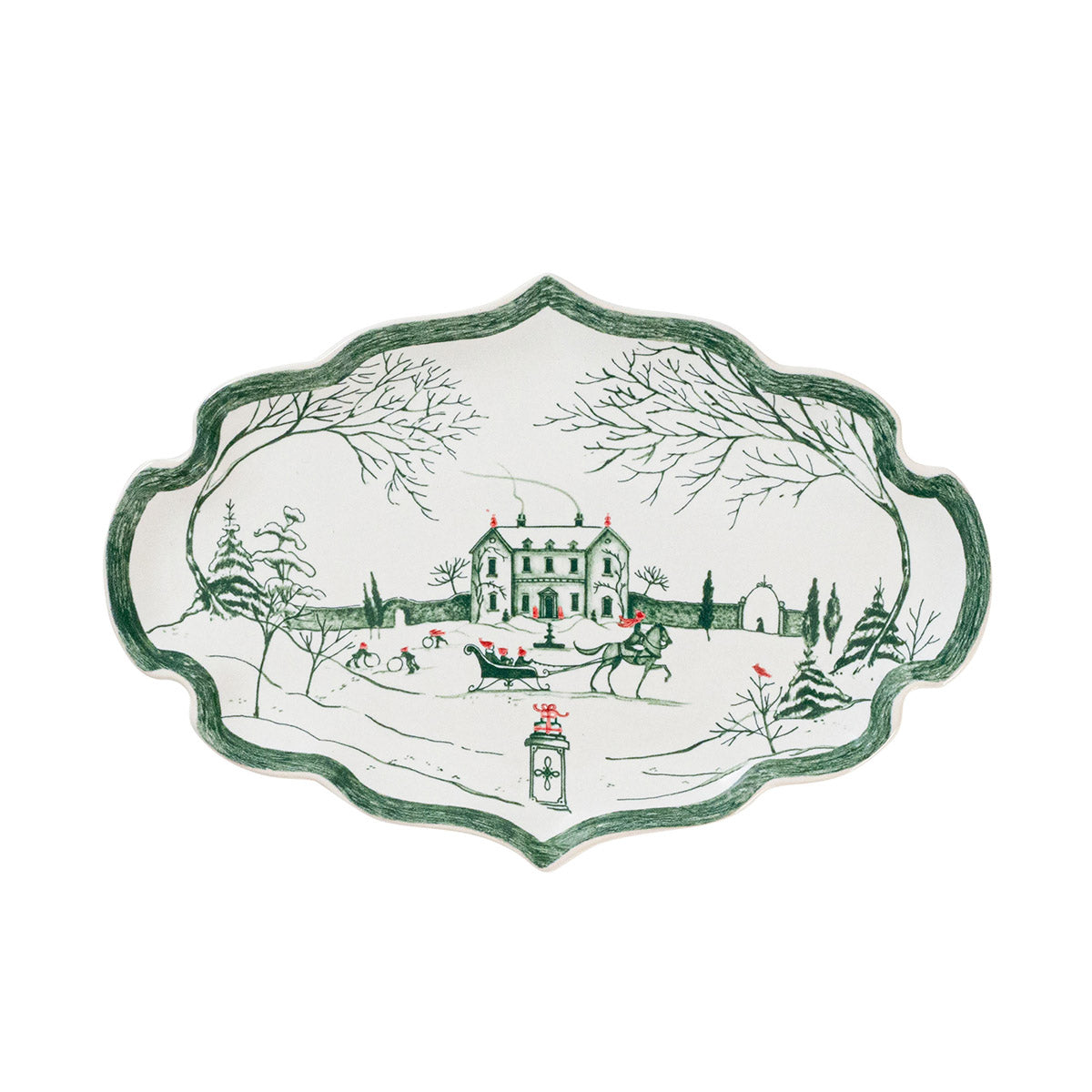 Country Estate Winter Frolic 7" Tray- Evergreen - Caitlin Wilson Designs