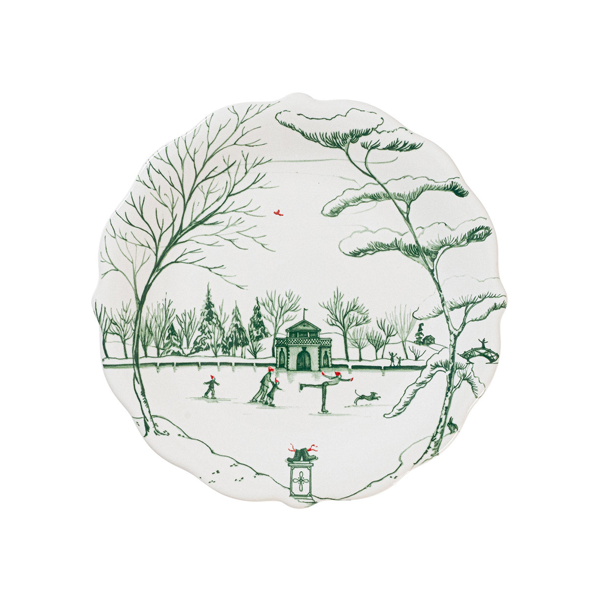 Country Estate Winter Frolic Party Plate Assorted, Set of 4 - Evergreen - Caitlin Wilson Designs