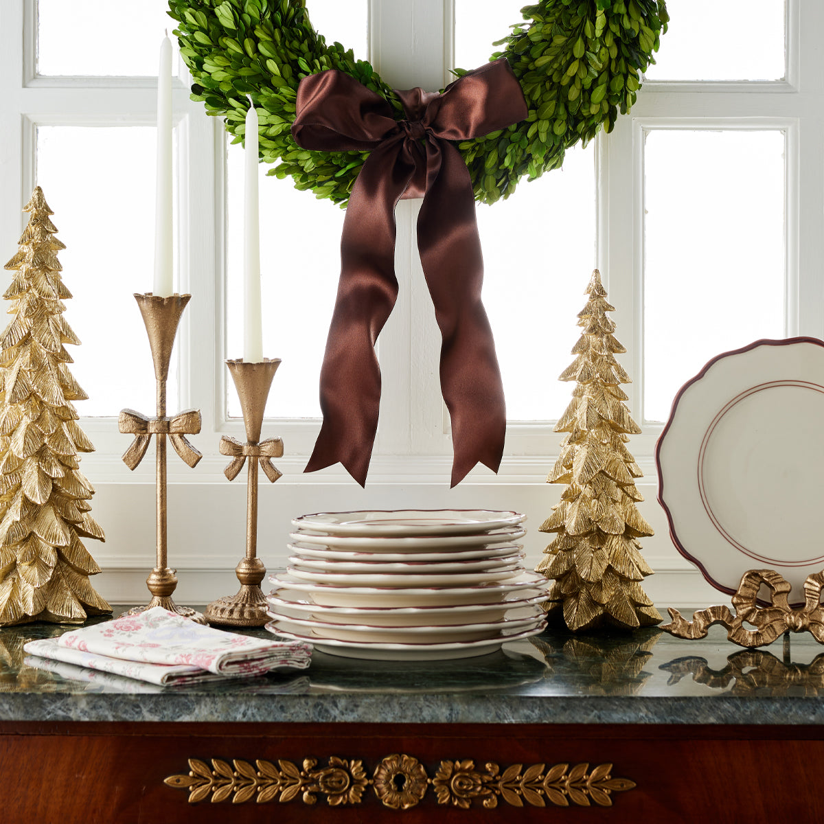 Gold Bow Candlesticks Set of 2 - Caitlin Wilson Design