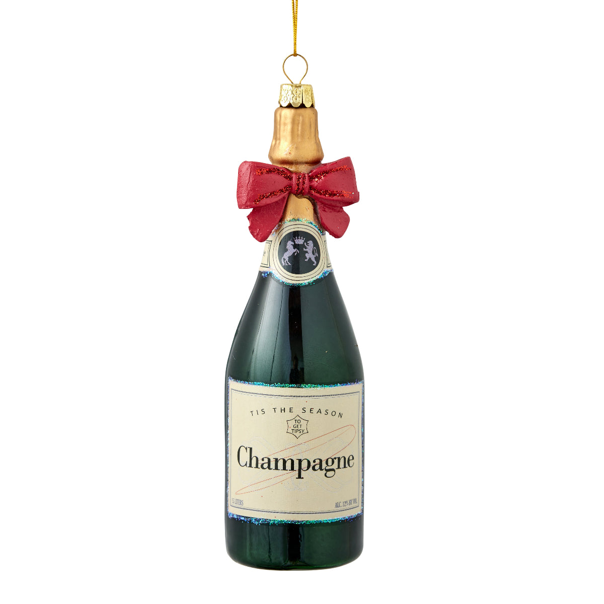 Champagne Dreams Ornament in Red - Caitlin Wilson Design