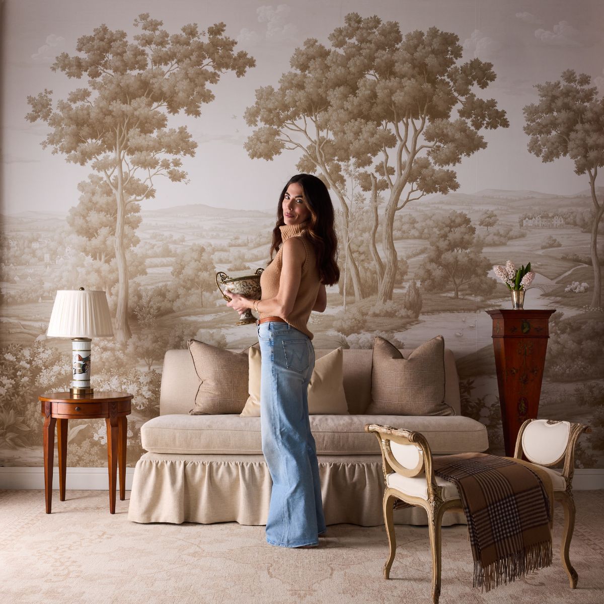 Noelle Stripe in French Blue Fabric by the Yard | Caitlin Wilson