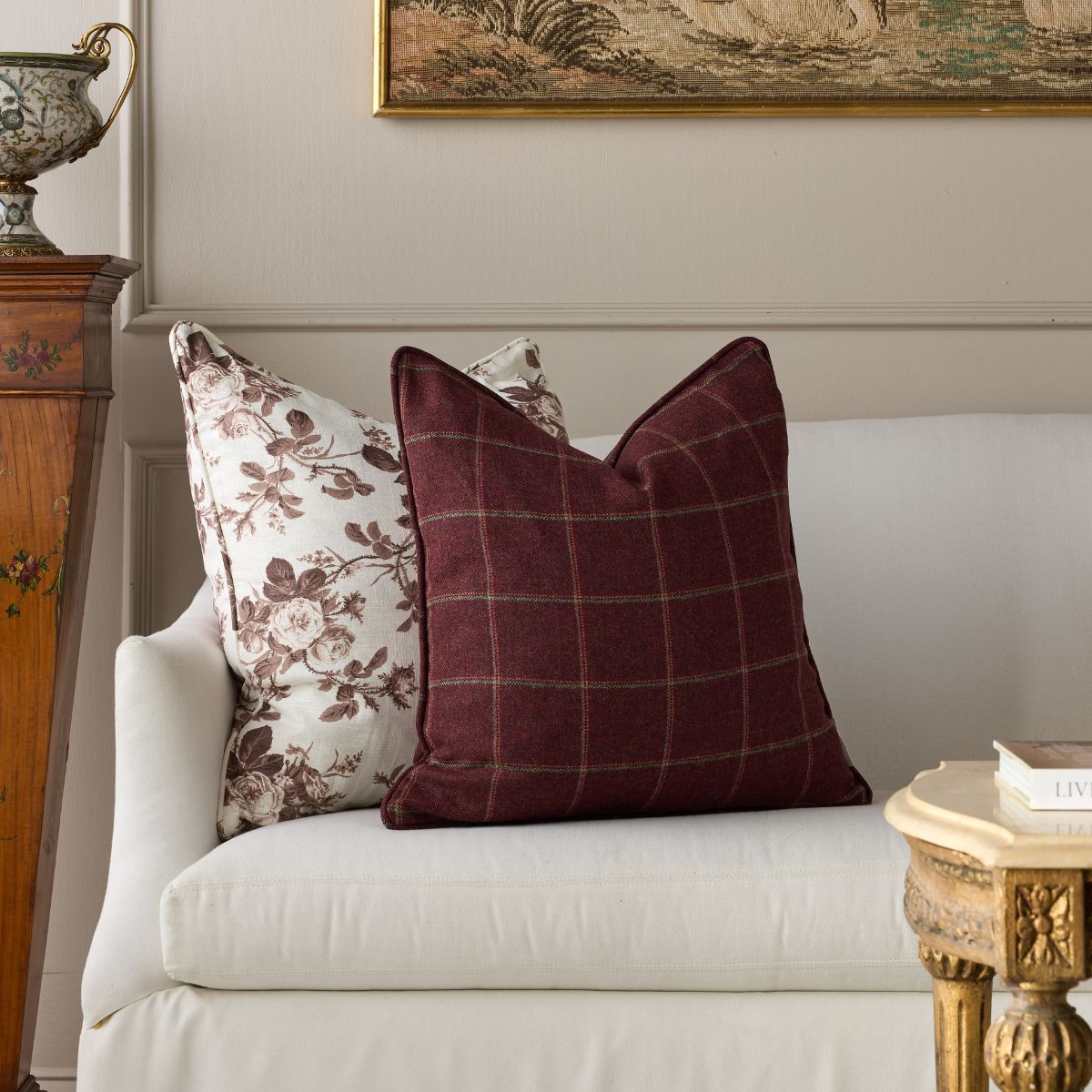 Foxglove Check Pillow - Caitlin Wilson Design