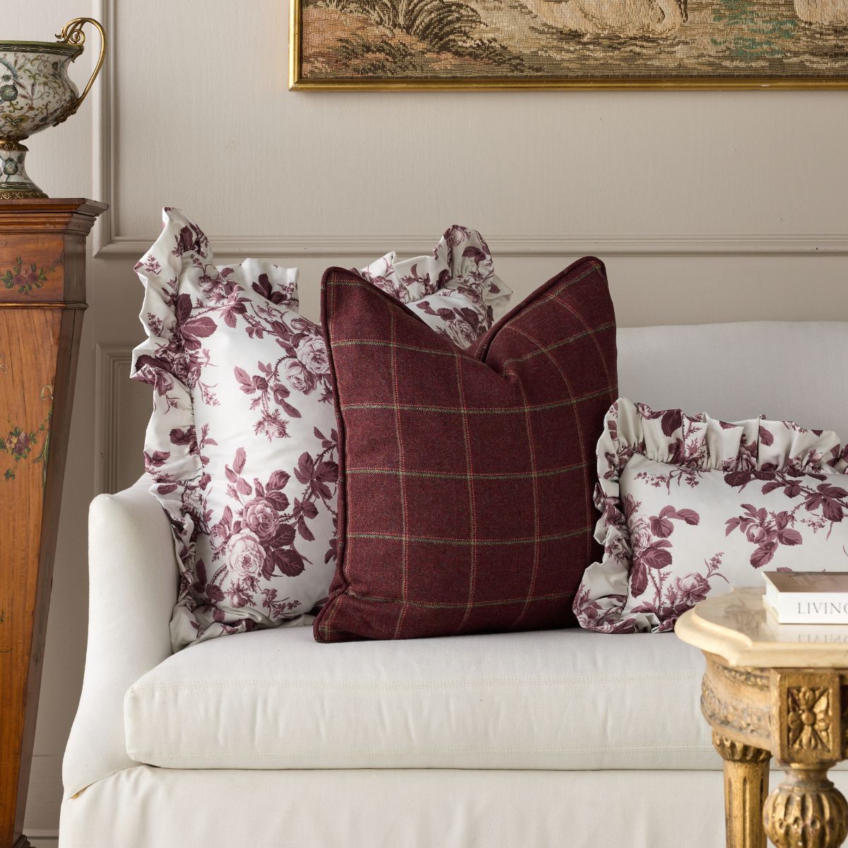 Foxglove Check Pillow - Caitlin Wilson Design