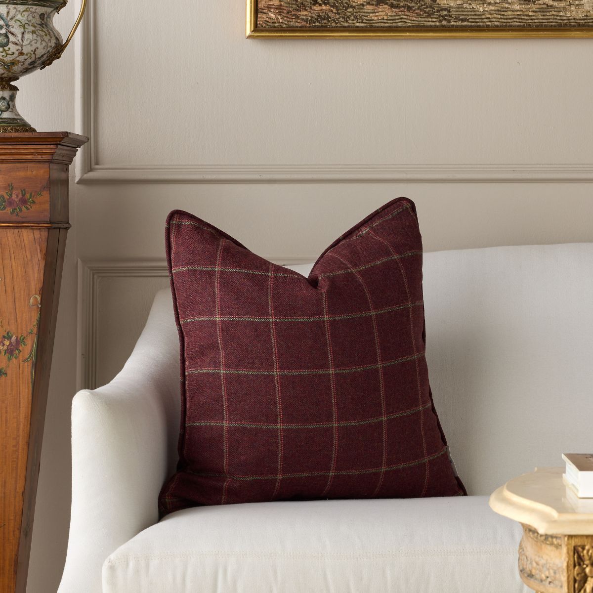 Foxglove Check Pillow - Caitlin Wilson Design