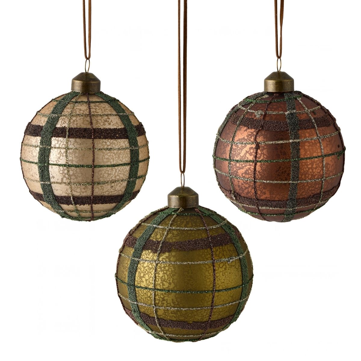 Heritage Plaid Ornament Trio - Caitlin Wilson Design