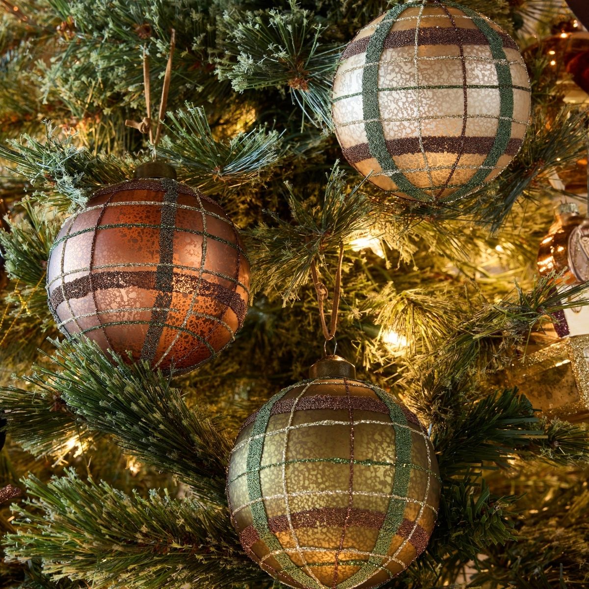 Heritage Plaid Ornament Trio - Caitlin Wilson Design