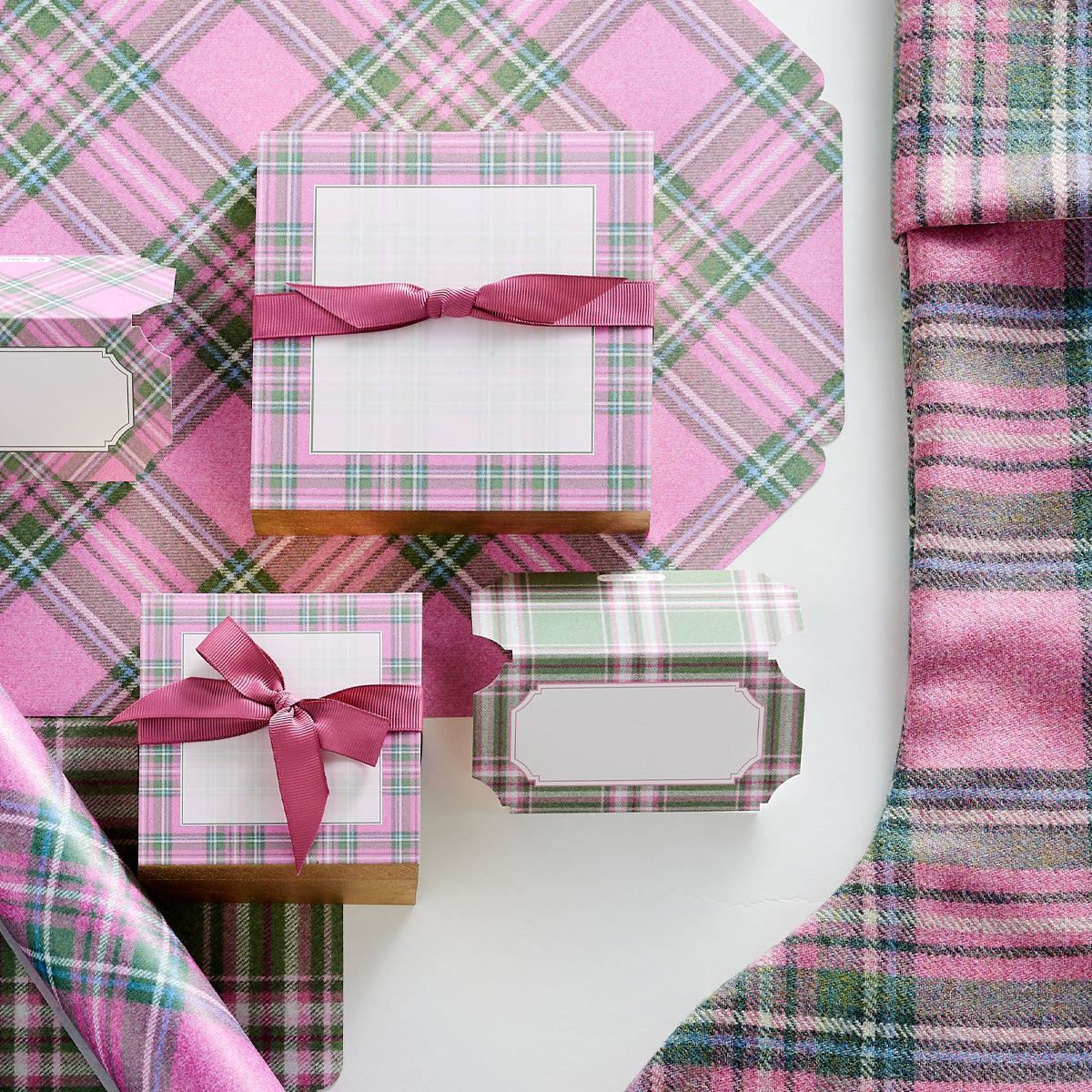 Ivy Plaid Die Cut Placecards