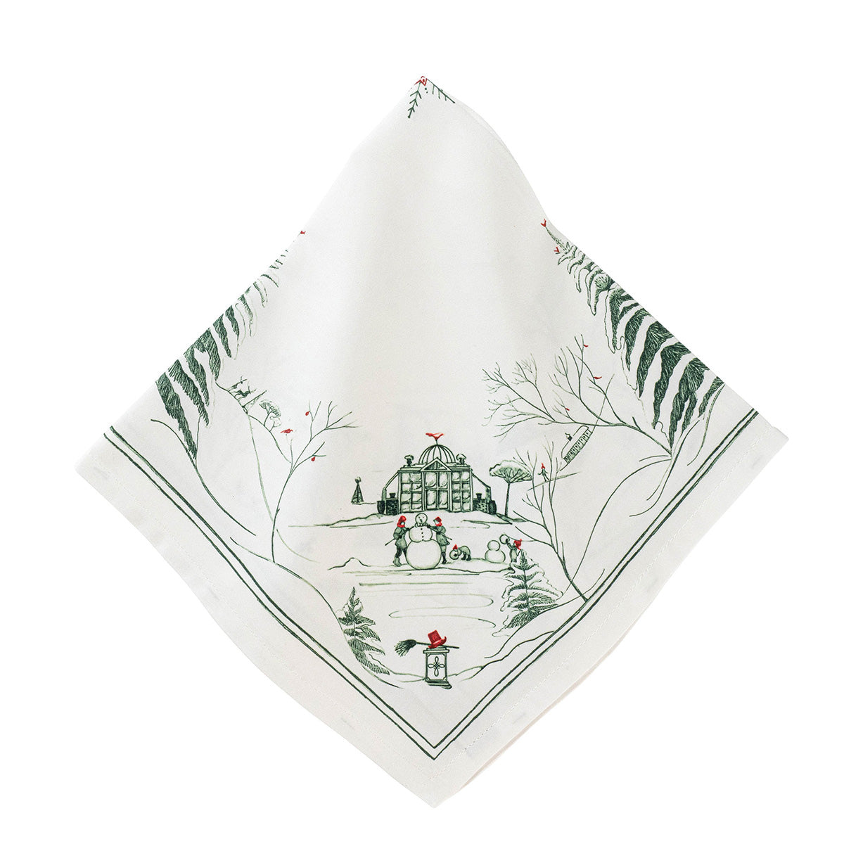 Country Estate Winter Frolic Napkin - Evergreen - Caitlin Wilson Designs