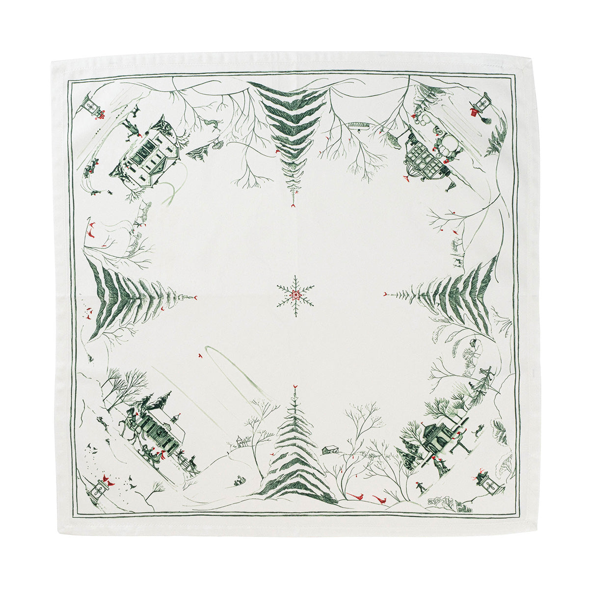 Country Estate Winter Frolic Napkin - Evergreen - Caitlin Wilson Designs