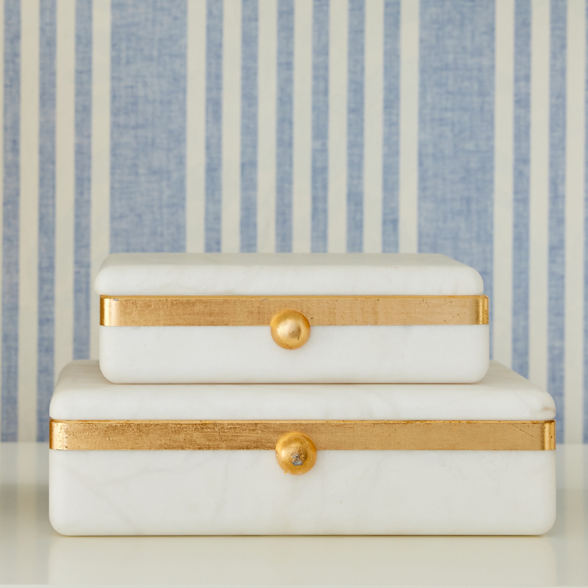 Large Gold Band Alabaster Box