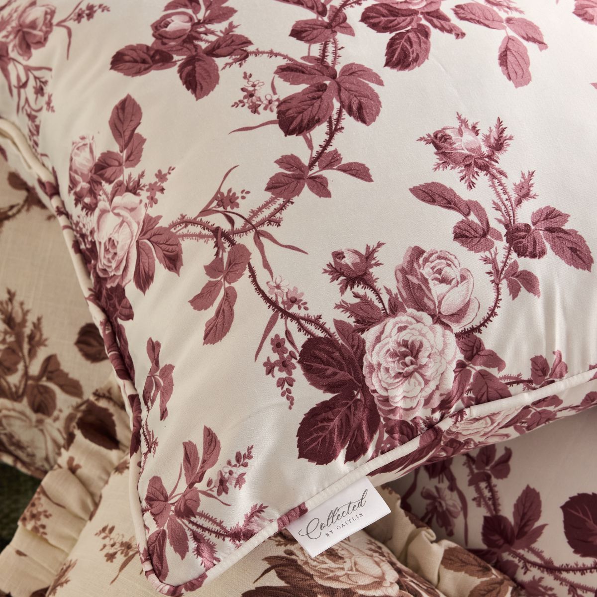 Mary Jayne in Bordeaux Pillow Cover - Caitlin Wilson Design