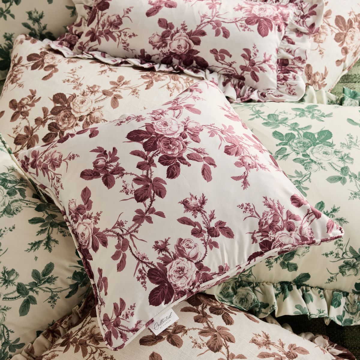 Mary Jayne in Bordeaux Frill Pillow Cover - Caitlin Wilson Design