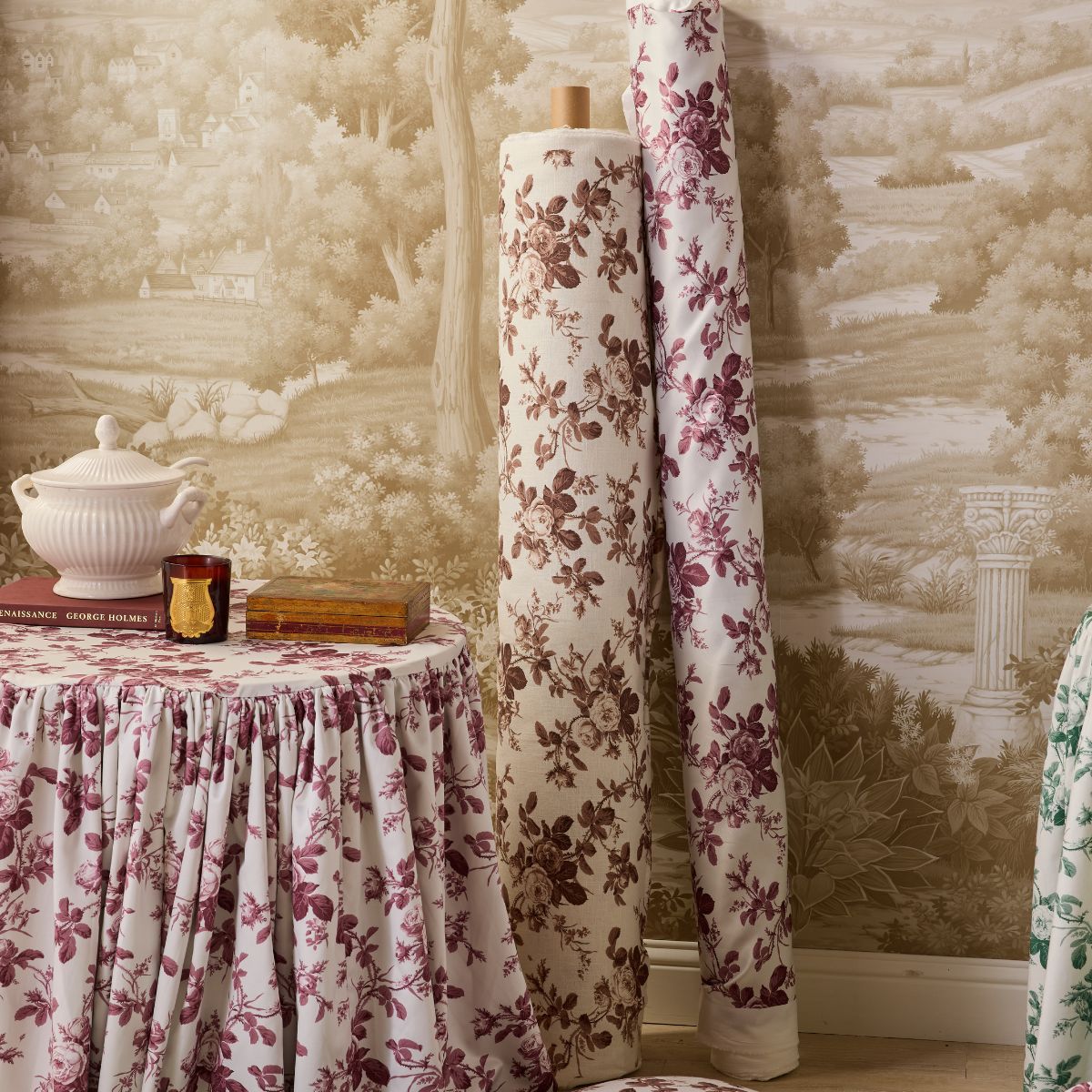 Mary Jayne in Bordeaux Table Skirt - Caitlin Wilson Design