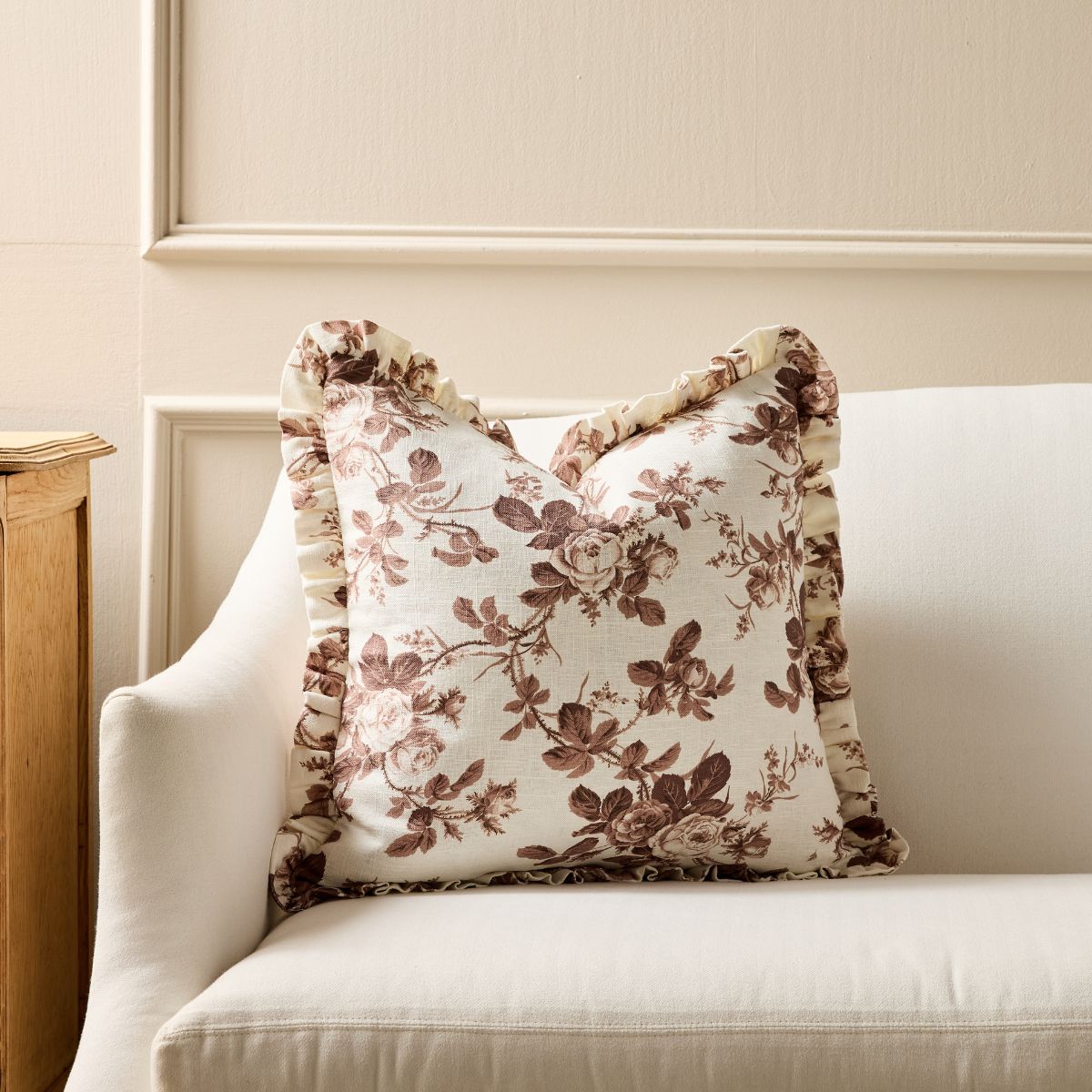 Mary Jayne in Cocoa Frill Pillow Cover - Caitlin Wilson Design