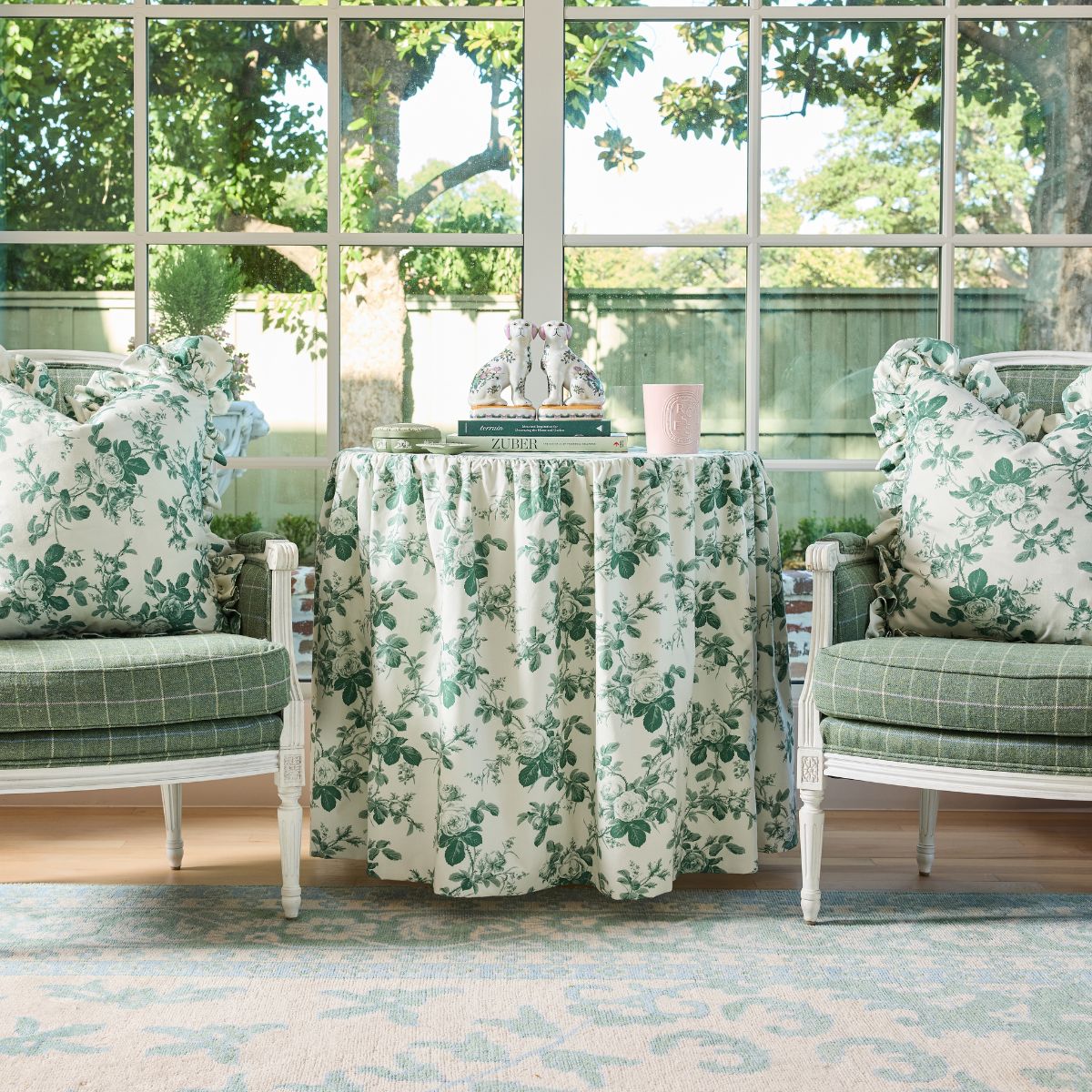 Mary Jayne in Green Table Skirt - Caitlin Wilson Design