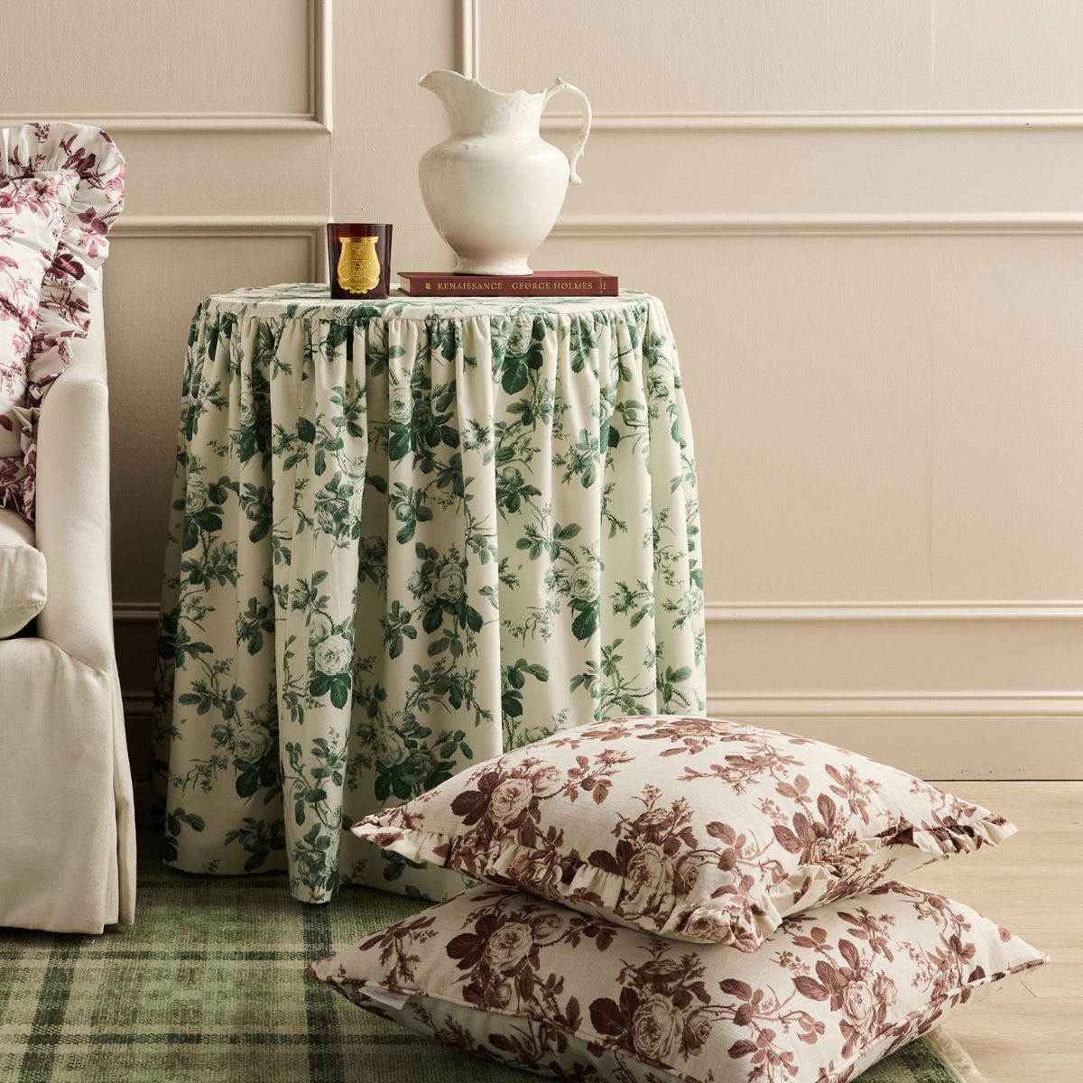 Mary Jayne in Green Table Skirt - Caitlin Wilson Design