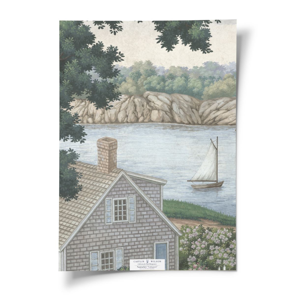 Nantucket in Antiqued Mural - Caitlin Wilson Design
