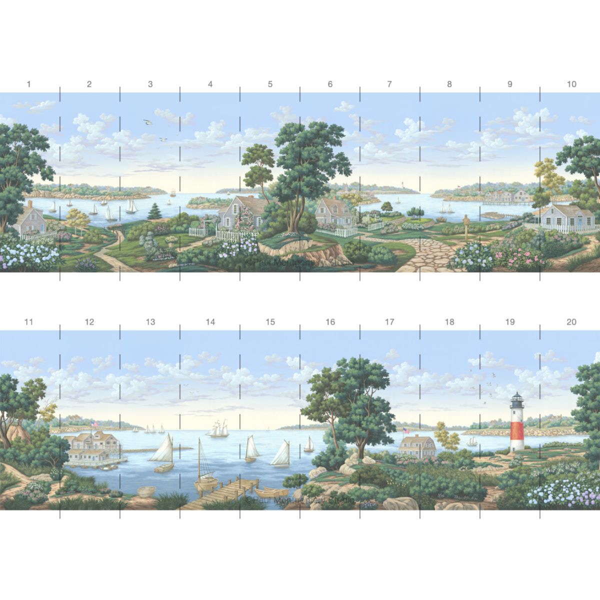 Nantucket in Full Color Mural - Caitlin Wilson Design