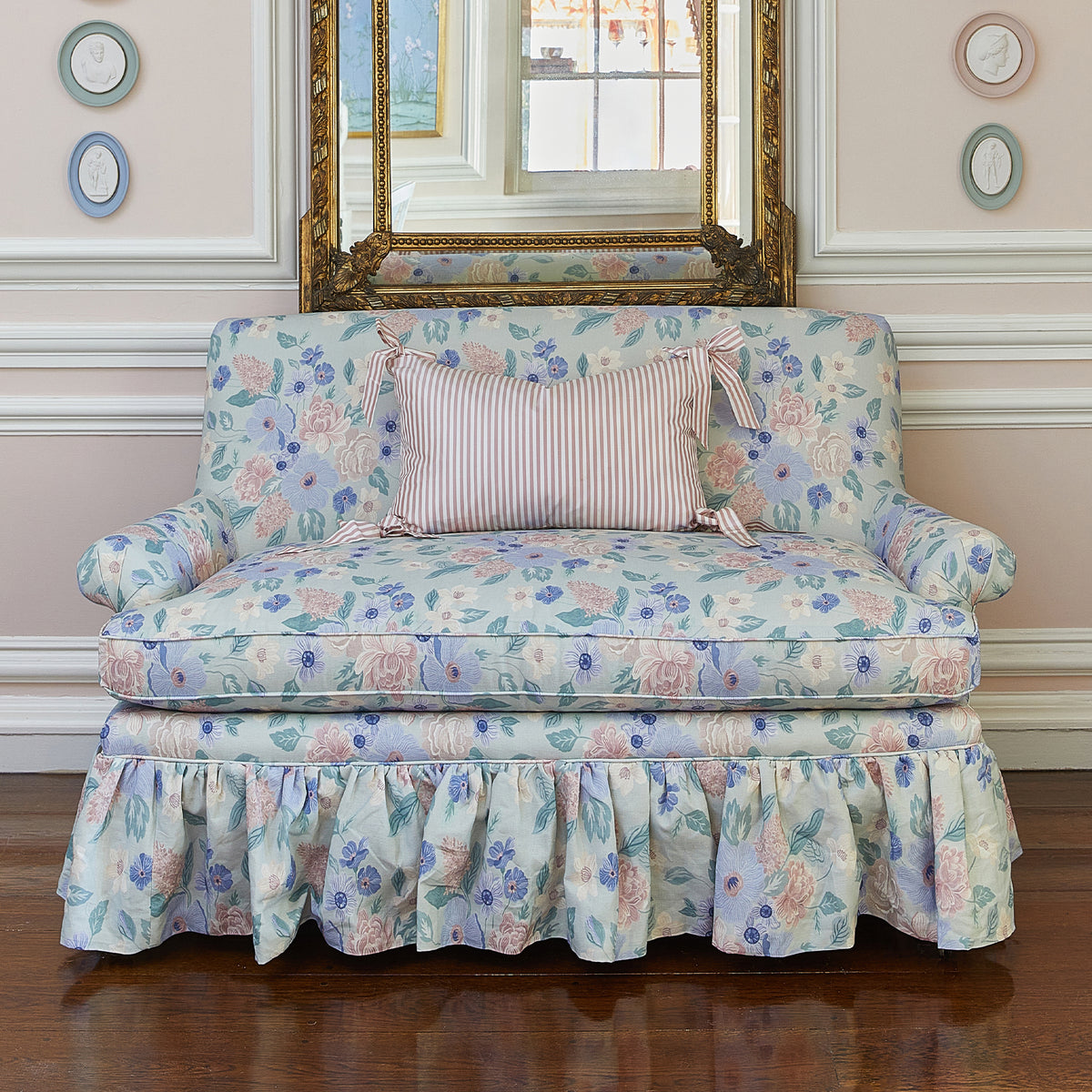 Sage Nimes Bouquet Loveseat