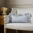 Carolina Stripe Frill Pillow in Atlantic Blue - Caitlin Wilson Designs