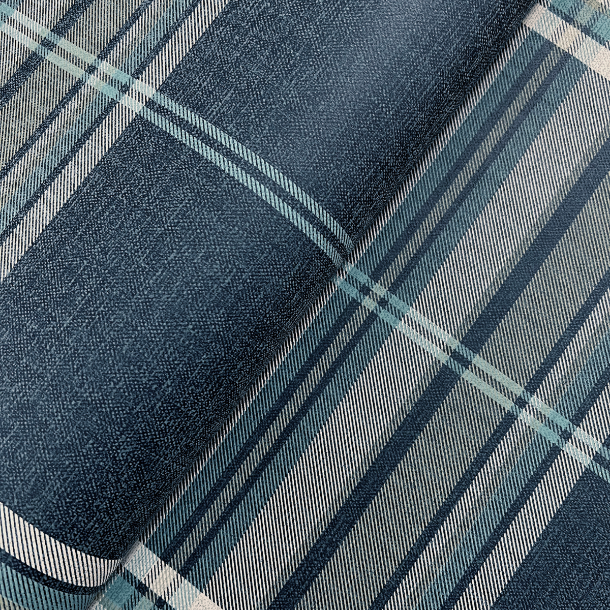 Princeton Plaid Wallpaper in Navy - Caitlin Wilson Designs