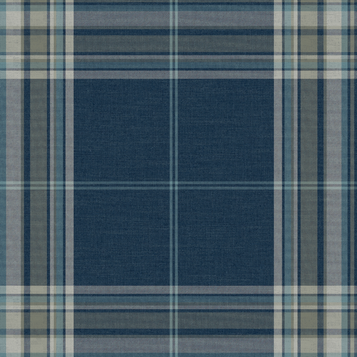 Princeton Plaid Wallpaper in Navy - Caitlin Wilson Designs