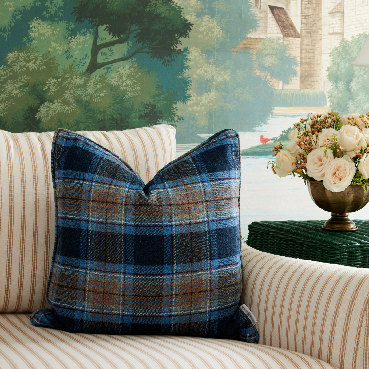 Scottie Plaid Pillow Cover - Caitlin Wilson Design 