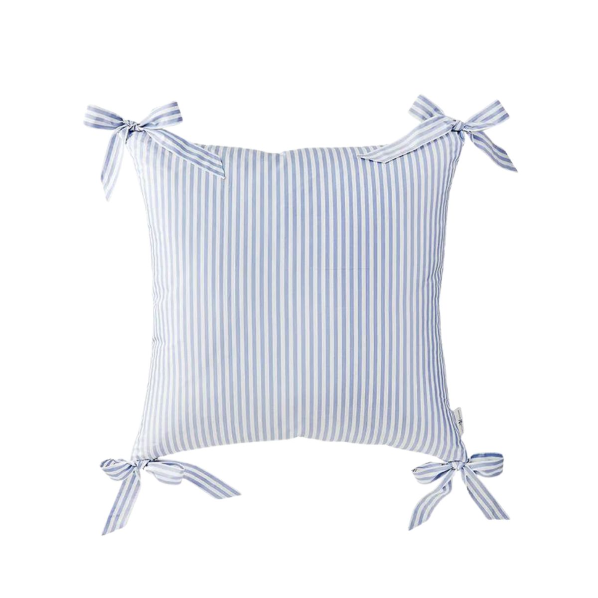 Noelle Bow Pillow in French Blue