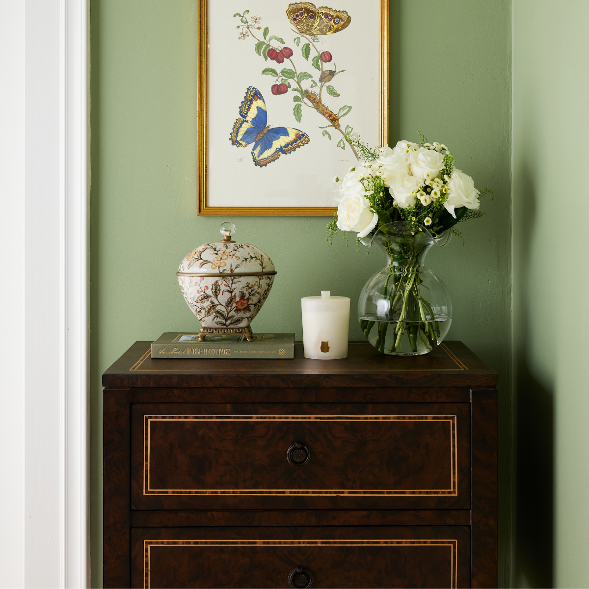 Charles Dark Walnut Burl Side Table