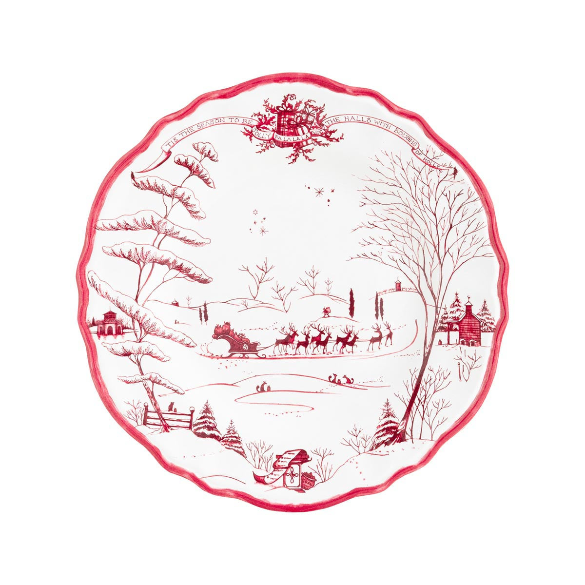 Country Estate Winter Frolic Melamine Dessert/Salad Plate Set/4 - Caitlin Wilson Designs