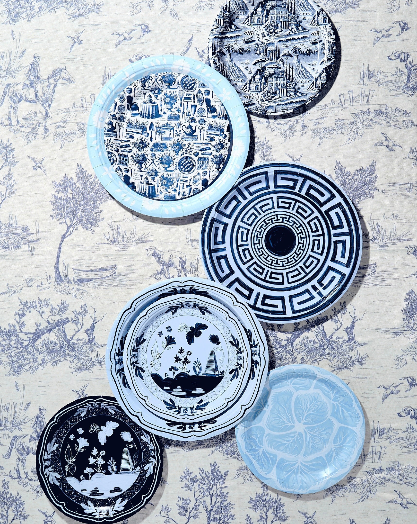 Sky & Navy Beachside Pavilion Dessert Paper Plates - 8 pack