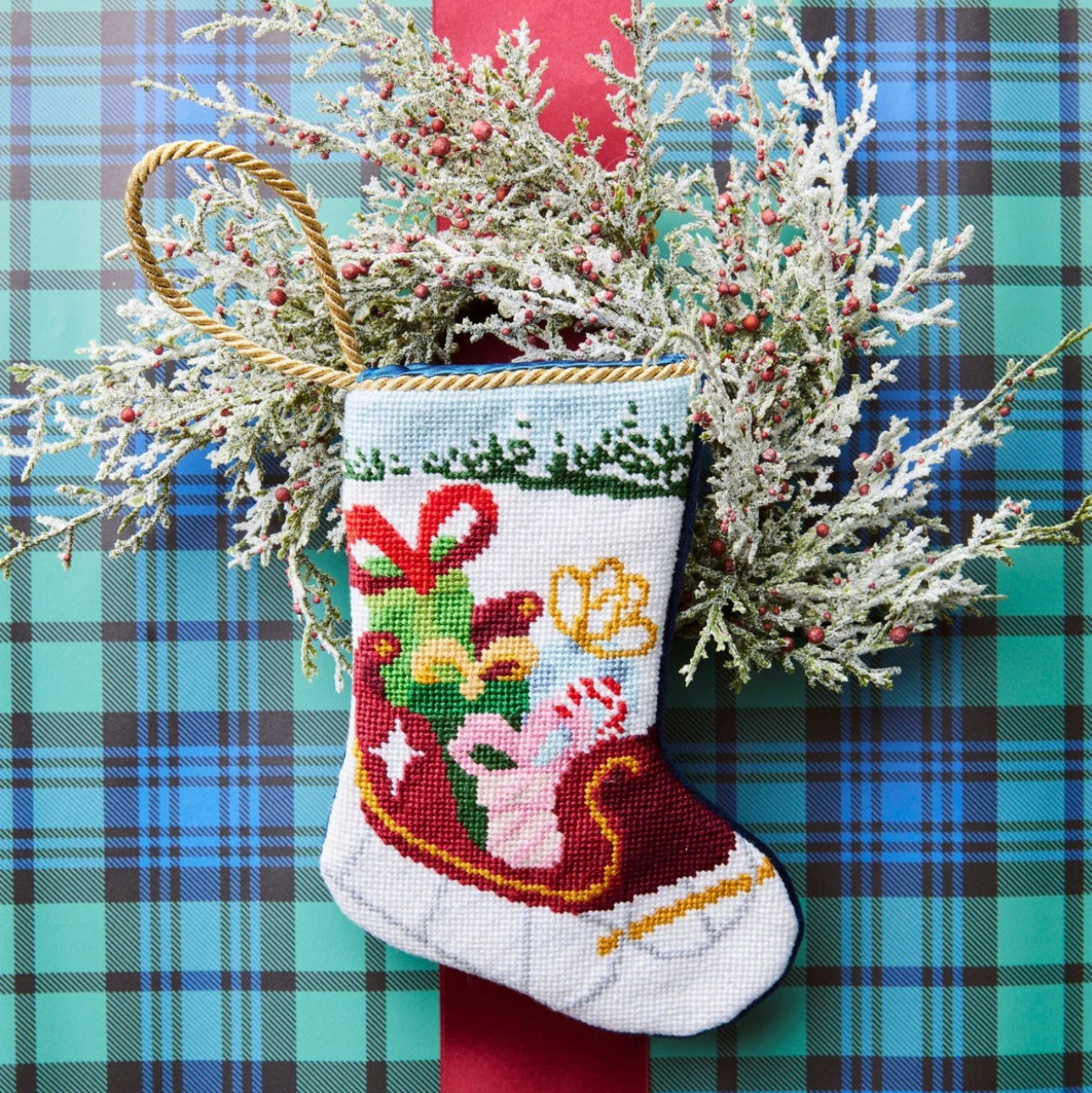 Santa's Bountiful Sleigh Bauble Stocking